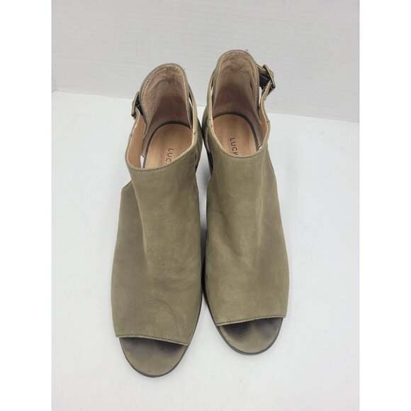 Lucky Brand Platform Heels Size 9 39 Green Suede Strap Shoes with Wooden  Heels - Picture 5 of 14